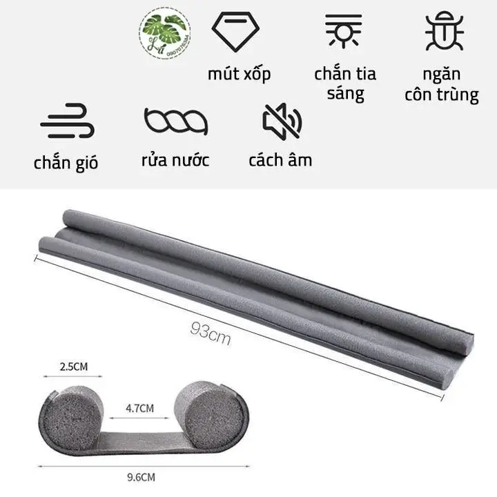 Thanh Xốp Chèn Cửa 95cm - Tiết Kiệm Điện, Tách Bụi Bẩn, Dễ Dàng Sử Dụng