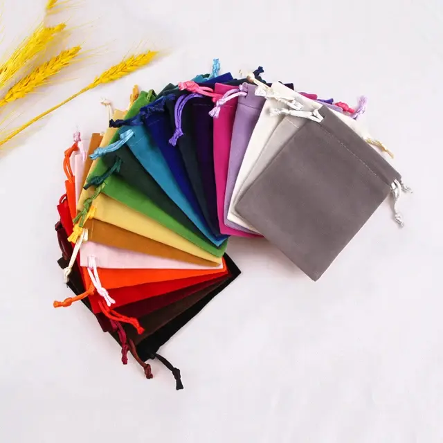 Drawstring pouch serut kantong serut beludru 1 sisi halus lembut untuk souvenir / hampers / kemasan atau tempat penyimpanan 1