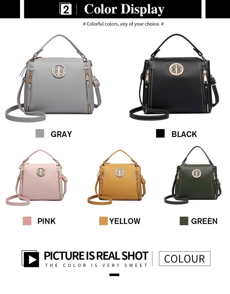 Product Introduction of [MissLulu Bags] Leather Look Handbag with Dual Zipper Closure, Crossbody Bag for Women 2