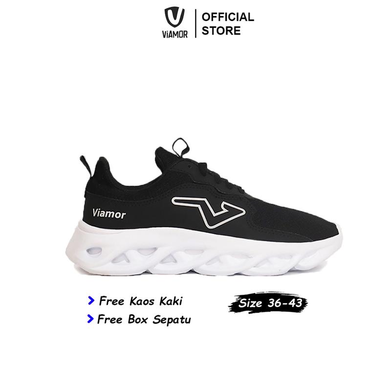 Sepatu Viamor Running Hero Series Hitam Putih / Sepatu Sneakers Casual Sport Pria Wanita Size 36-43 Kerja Shoes 0