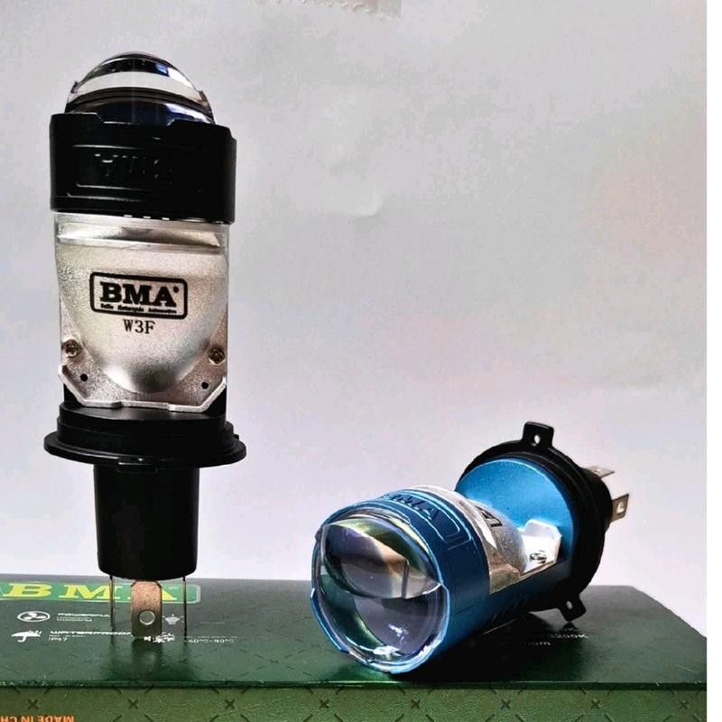 Đèn pha Led BMA W3f Bản nâng cấp kính tím- phủ NaNo, Lắp pha ô tô, xe máy chân H4, công suất 60w, Có trợ pha mắt ếch.