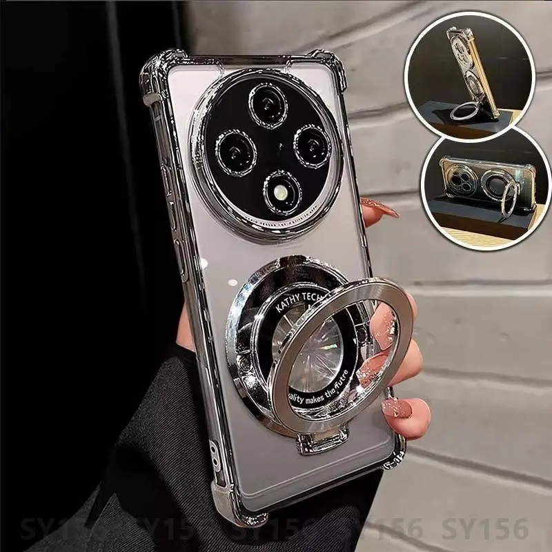 Ốp Cho OPPO Reno 12F, Reno12 F, Reno12F, 12 Pro 5G, Có Giá Chân Đế Giá Đỡ Nam Châm, Bảo Vệ Camera, Mềm Và Trong Suốt, Thẩm Mỹ Sang Trọng, Chống Sốc, Đệm Khí Dày, Chống Sốc 8