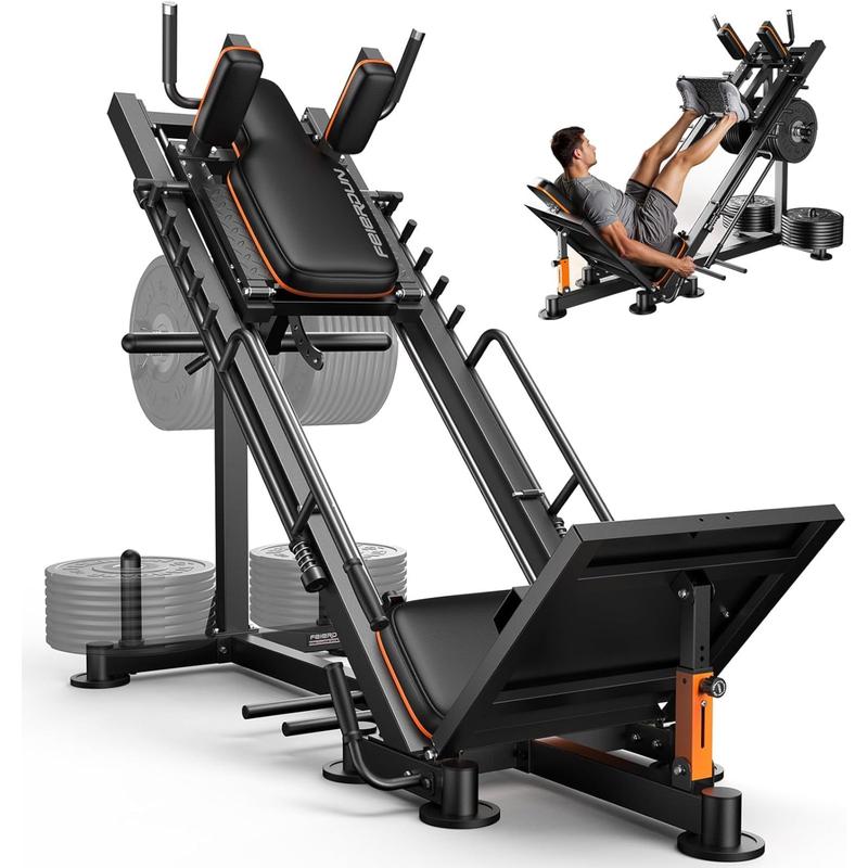 Shop Press Hack Leg Press Hack Squat Machine, 3-in-1 Adjustable Hack Squat Machine ...