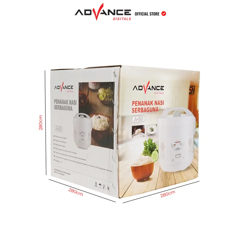 Rice Cooker Advance A20 1.8 Liter rice cooker Penanak Nasi Serbaguna 3 in 1 Listrik Sendok 4