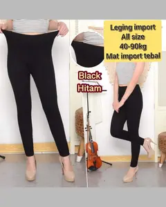 LEGGING WANITA STRICT PANJANG BAHAN IMPORT TEBAL Celana Pendek High leggings Hitam Waist Dewasa