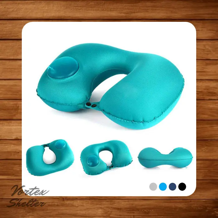 TaffSPORT Bantal Leher Travel Angin Pompa Tiup Inflatable Portable