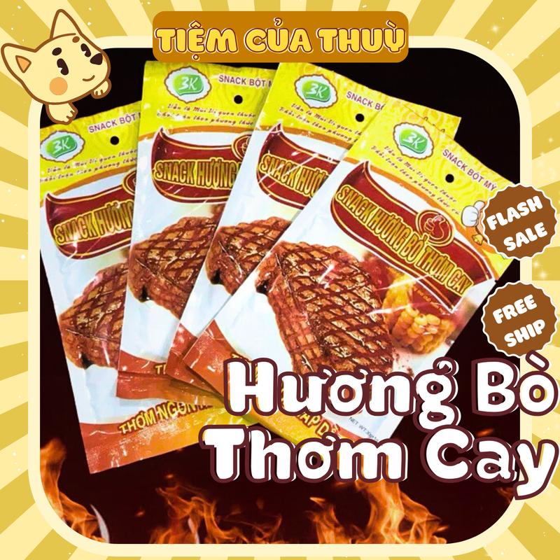 5 Gói Snack Bò Miếng Thơm Cay đồ ăn vặt Hằng Đại Que Tăm Cay Cổng Trường Tiệm ăn vặt Thuỳ Bùi