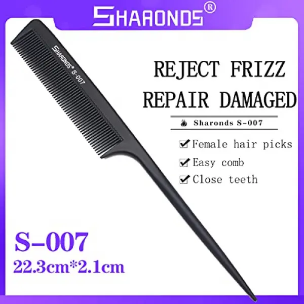 Bộ Lược Chuyên Nghiệp, Màu Đen Sharonds, Được Trang Bị 8 Lược Chống Tĩnh Điện Chịu Nhiệt, Thích Hợp Cho Mọi Loại Tóc.Bộ Lược Chuyên Nghiệp, Phong Cách Yêu Thích Của Các Thợ Làm Tóc Uốn Tóc 3