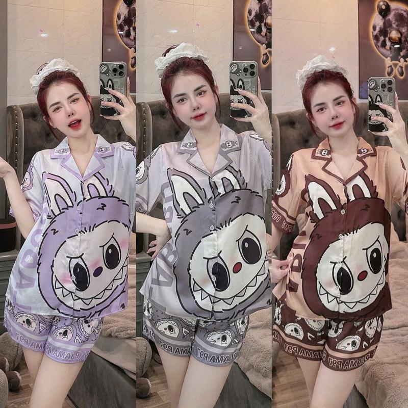  Đồ bộ đùi lụa latin thiết kế mới  đồ bộ dể thương  pijama nữ lụa mịn mát  size dưới 60kg  đồ bộ pizama nữ  đồ bộ nữ cao cấp 