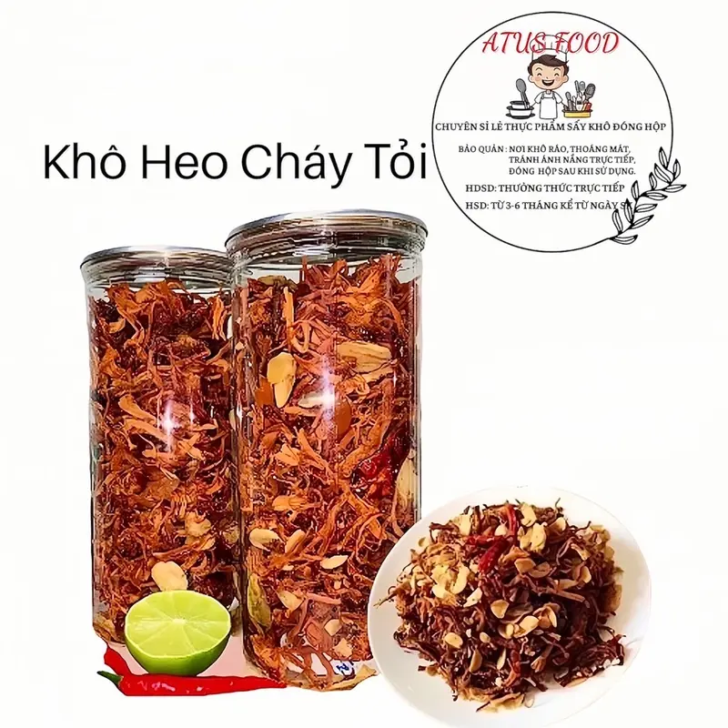 Khô Heo Cháy Tỏi - Thịt Heo Săn Chắc, Thơm ngon  Chua Snack Cay Ăn Vặt Food  Da Heo 2