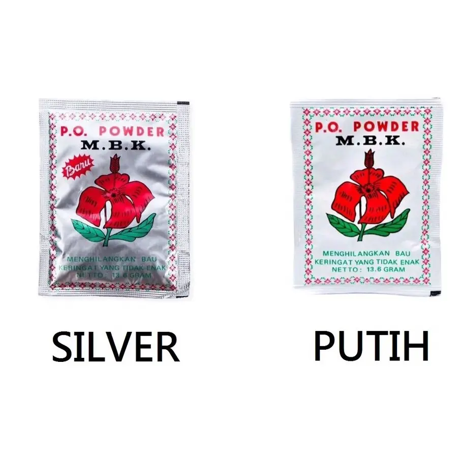 P.O Powder M.B.K / Bedak MBK per 1 Sachet - Silver Atau Putih