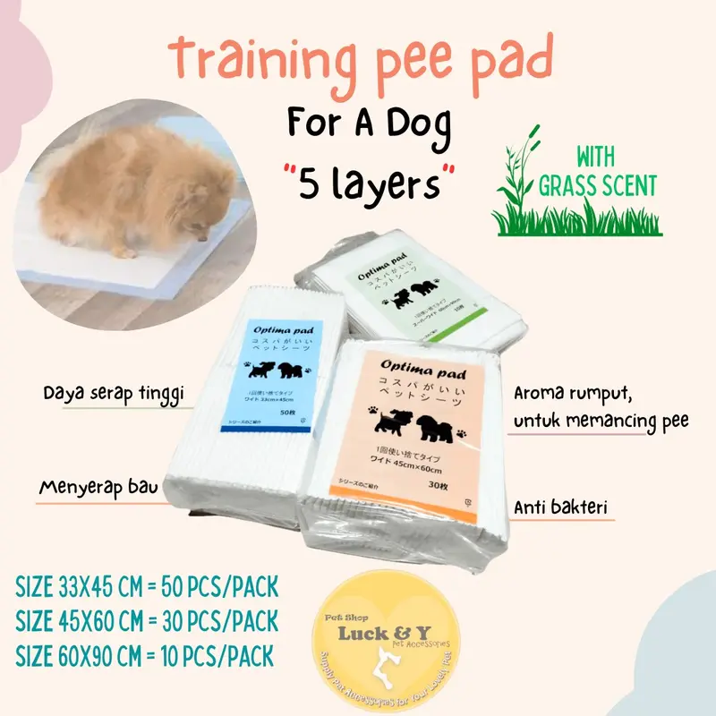 Training Pee Pad Anjing (Mengandung Aroma Rumput Memancing Pee) 0