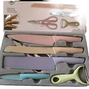 Pisau Dapur Set 6 in 1 Bahan Stainless Steel PREMIUM Kitchenware