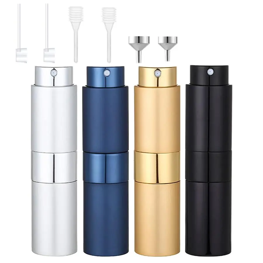 Travel Perfume Atomizer Bottle, 10pcs/set Spray Bottles & Funnel & Dispenser & Spring Straws, Refillable Perfume Bottle for Travel, Outing, Daily Use