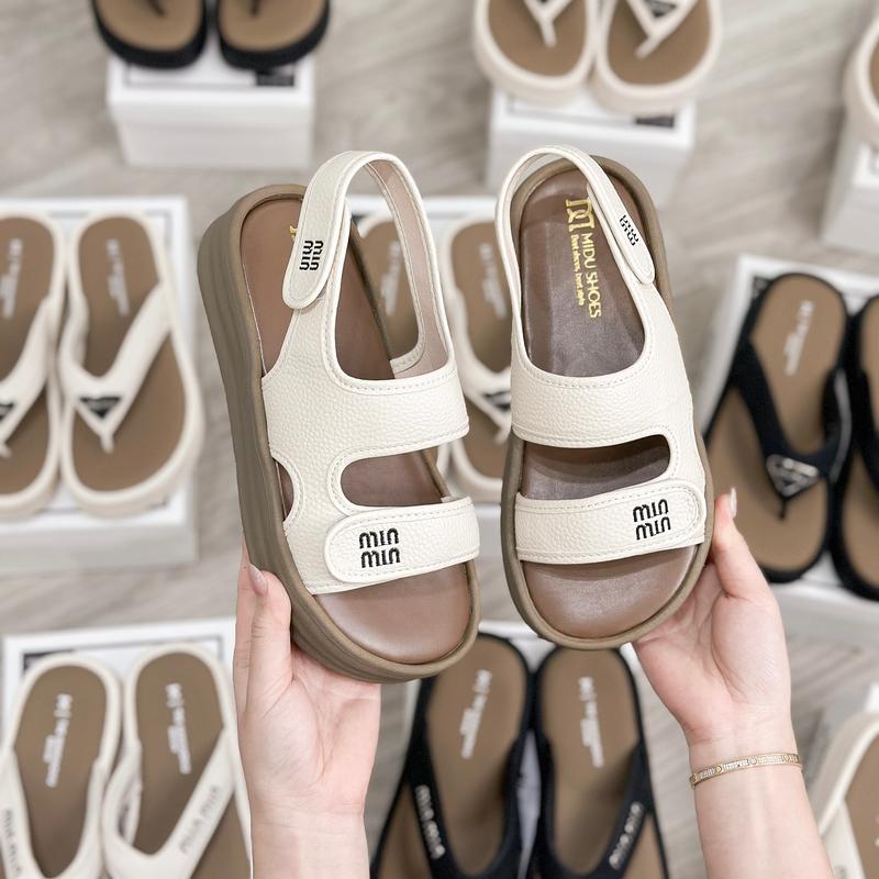 Dép Sandal MIDU WANLI Quai Dán, Sandal Đế Cao Su Non Lót Đế Êm 2 Màu 4 Phân
