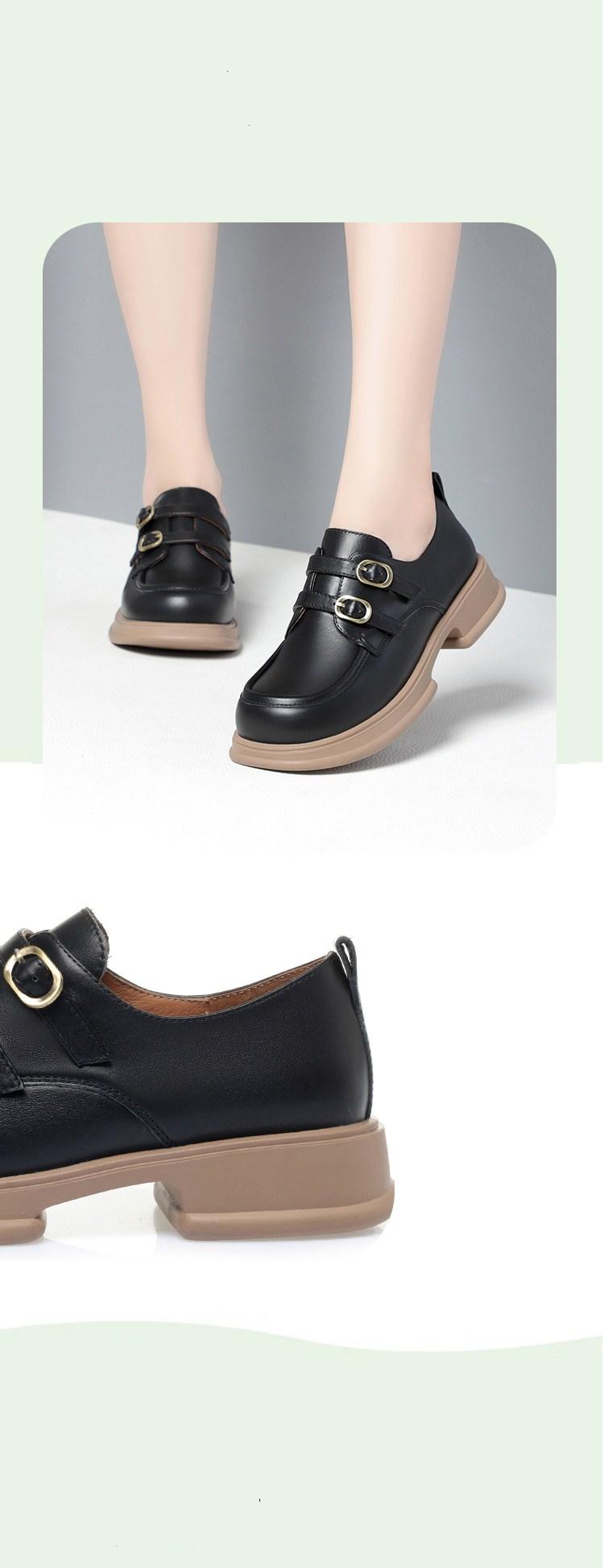Product Introduction of Single Shoe Women's Platform  New British Style Small Leather Shoes Anti-slip Loafers Women's Handmade Casual Women's Shoes 2
