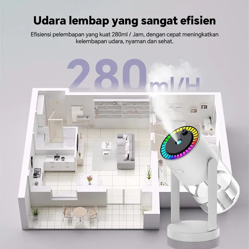 【2 in 1】280ml Pelembab proyeksi bintang yang dapat diputar lampu atmosfer diffuser pembersih udara semprotan aromaterapi garansi satu tahun 3
