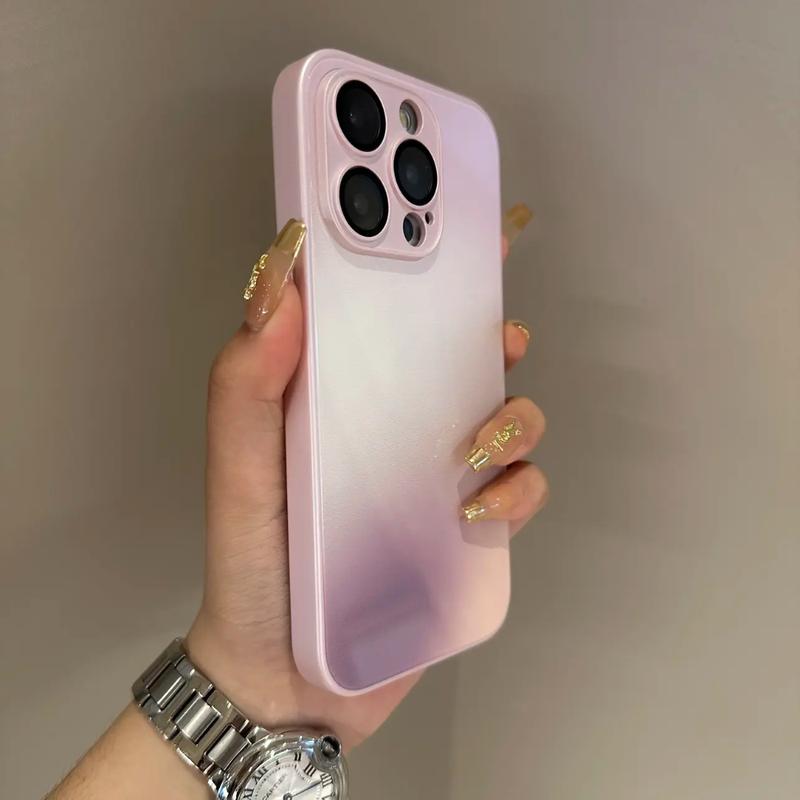 Ốp Kính Màu Nước Hình Vuông, Thiết Kế Sang Trọng, Tương Thích Với iPhone 15, 14, 13, 12, Pro MAX, 11, 14, 15Plus, Bao Gồm Tất Cả, Ốp Lưng Lì Với Màng Bảo Vệ Ống Kính