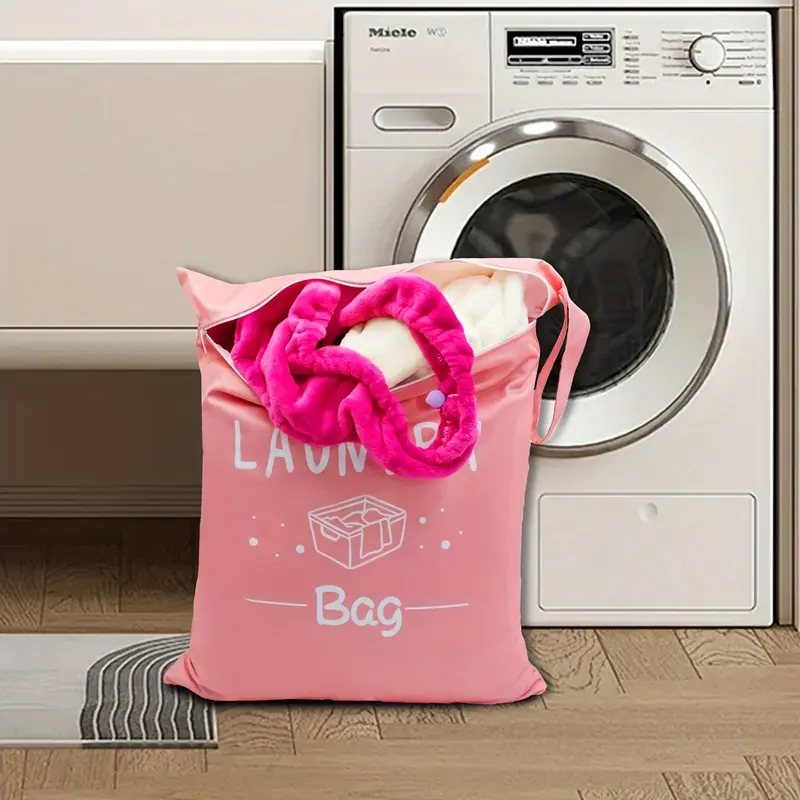 1 Piece/2 Pieces Large Travel Laundry Bag Wet Dry Bag Washable Dirty Clothes Drawstring Bag Swimwear Gym Bag Suitable for Gym Clothes Laundry Wet Clothes Swimming Yoga, Green Pink 3