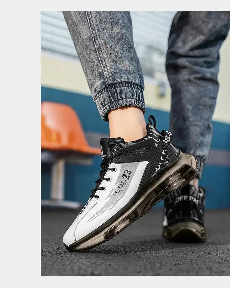 Product Introduction of Men's Sneakers New in High Top Running Shoes Golf Shoes Round Toe Platform Shoes Casual Fashion for Men Sneakers Waterproof 16