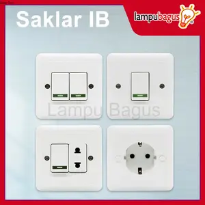 Saklar Lampu Inbow / Saklar Seri Engkel Stop Kontak / Saklar Inbow Series Warna Putih Plastik