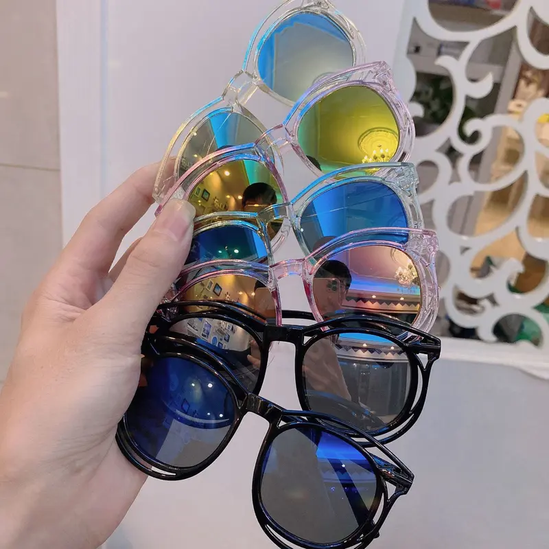Kính Mắt Thời trang Che Nắng Chống Tia UV Cho Bé Trai, Bé Gái Độ Tuổi 3-13 Tuổi Gọng Vuông Nhựa Polyester 8