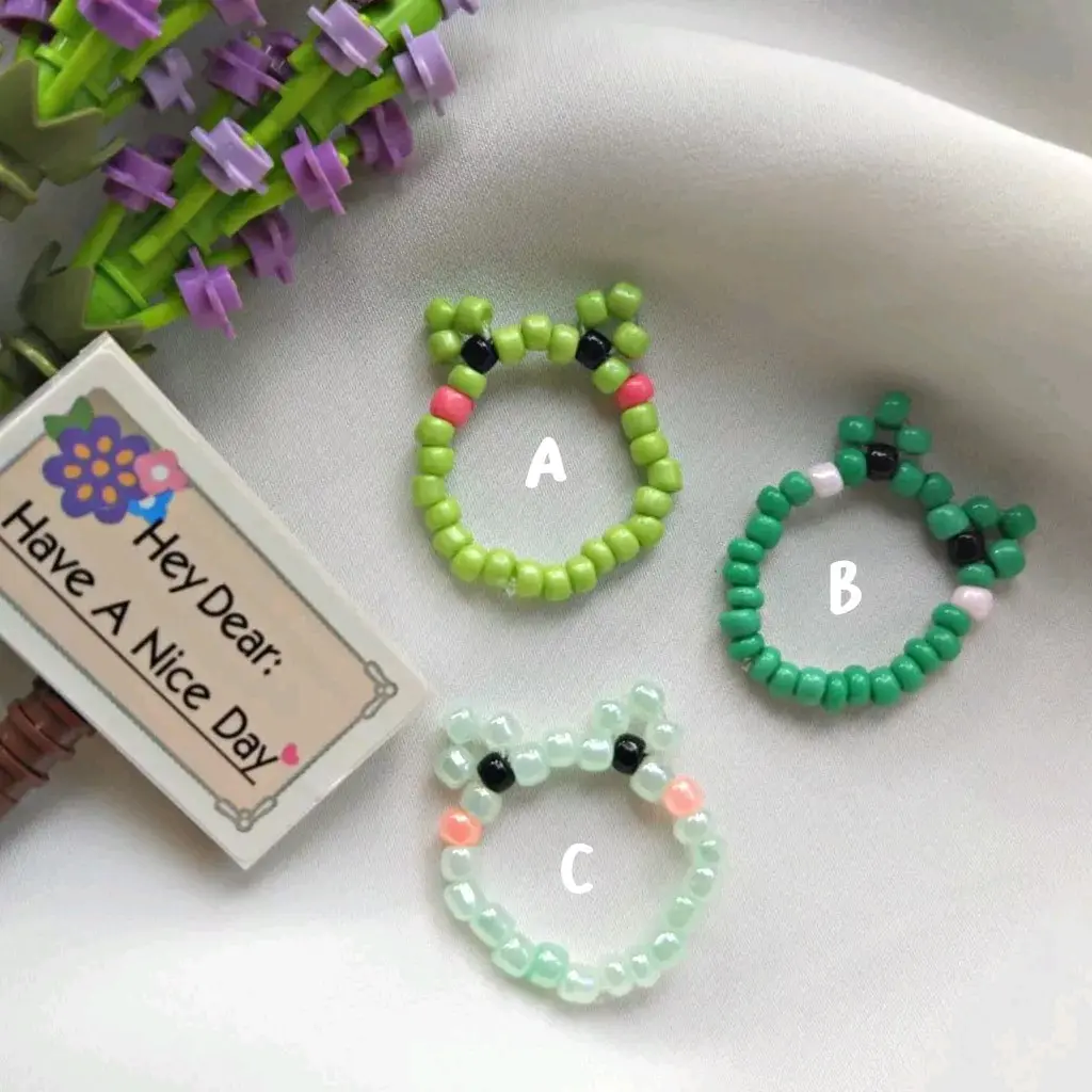 Cincin Karakter Hewan Korea / Animal Beads Ring Series / Frog Ring / Tiger Ring / Rabbit Ring / Chicks Ring / Cincin Manik Korea / Cincin Anak / Cincin Wanita / Animal Cute Ring / Cincin Kayak / Cincin Harimau / Cincin Ayam Perempuan