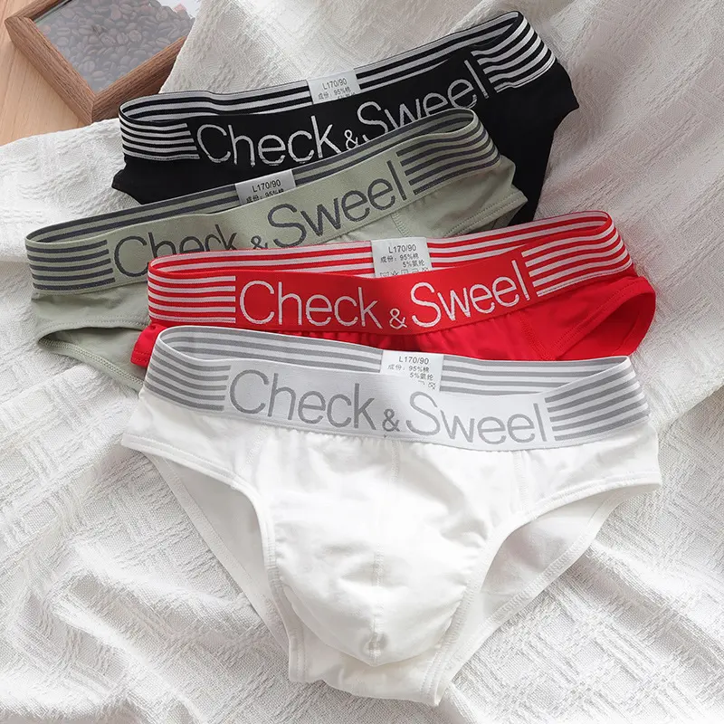 Men's briefs Men's pure cotton sports loose and breathable wide-brimmed teen briefs