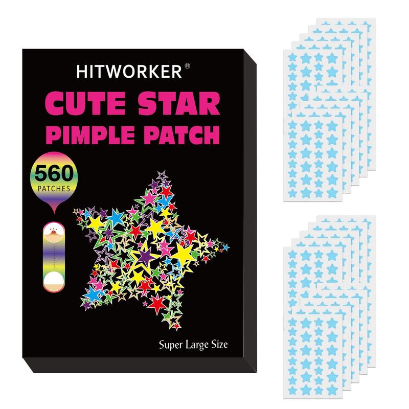 Pimple Cover Patch, 560pcs/set Acne Cover Patch, Hydrocolloidal Pimple Patch, Invisible Star Shape Sticker, Cleanser for Ance-prone Skin for Women & Men 1