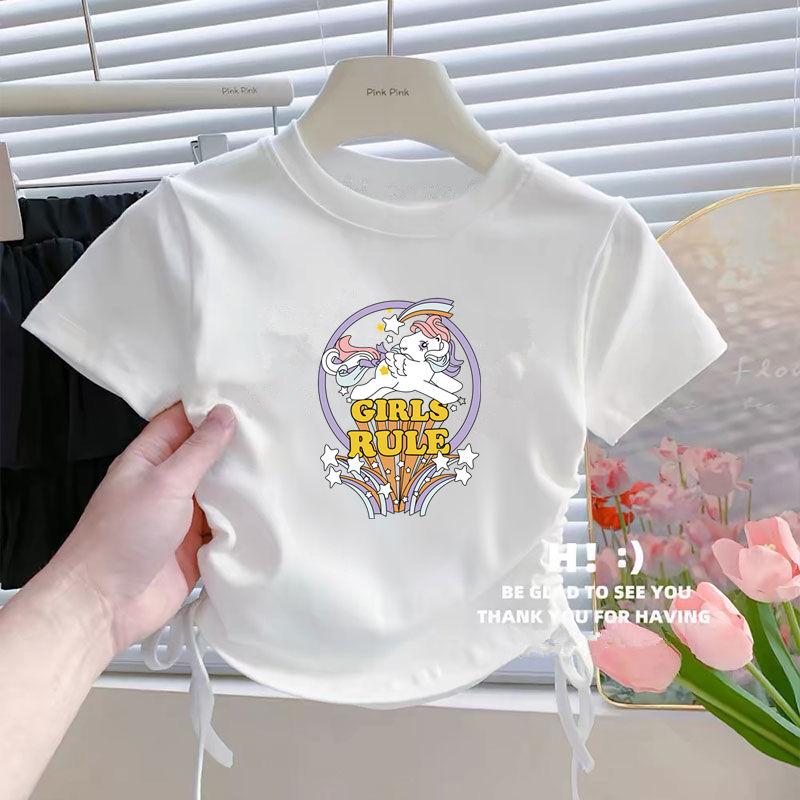 Product Introduction of Áo Phông ngắn Tay Áo, Cho Bé Gái Trẻ Trung Và Nhỏ Hàng Mới Về Mùa Hè, Áo Phong Cách Công Chúa Thường Ngày Cho Em Bé Và Trẻ Em, Tay Lửng Dây Rút, Thời Trang 28