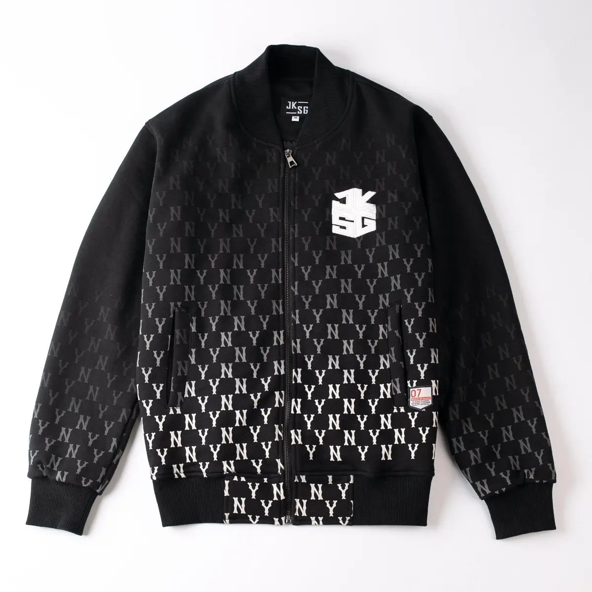Áo khoác Bomber NY JKSG Unisex hoạ tiết monogram phong cách trẻ trung