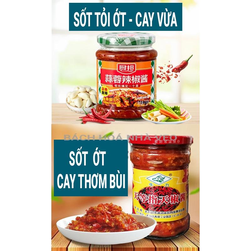 combo 2 lọ sốt ớt trung hồ nam thơm ngon pha nước chấm ăn bún phở gia vị xào nấu đa dụng thơm ngon