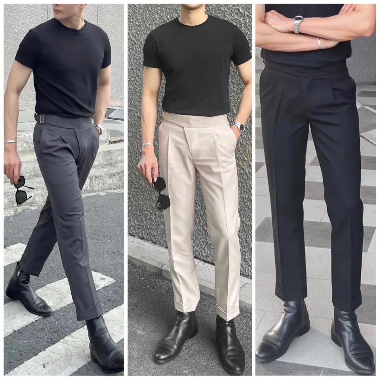 Quần tây âu cạp cao ôm ống nhẹ, dáng đứng, chất vải chéo tixo quảng châu, dày dặn, giữ form, cao cấp, phong cách hàn quốc, lịch lãm, sang trọng