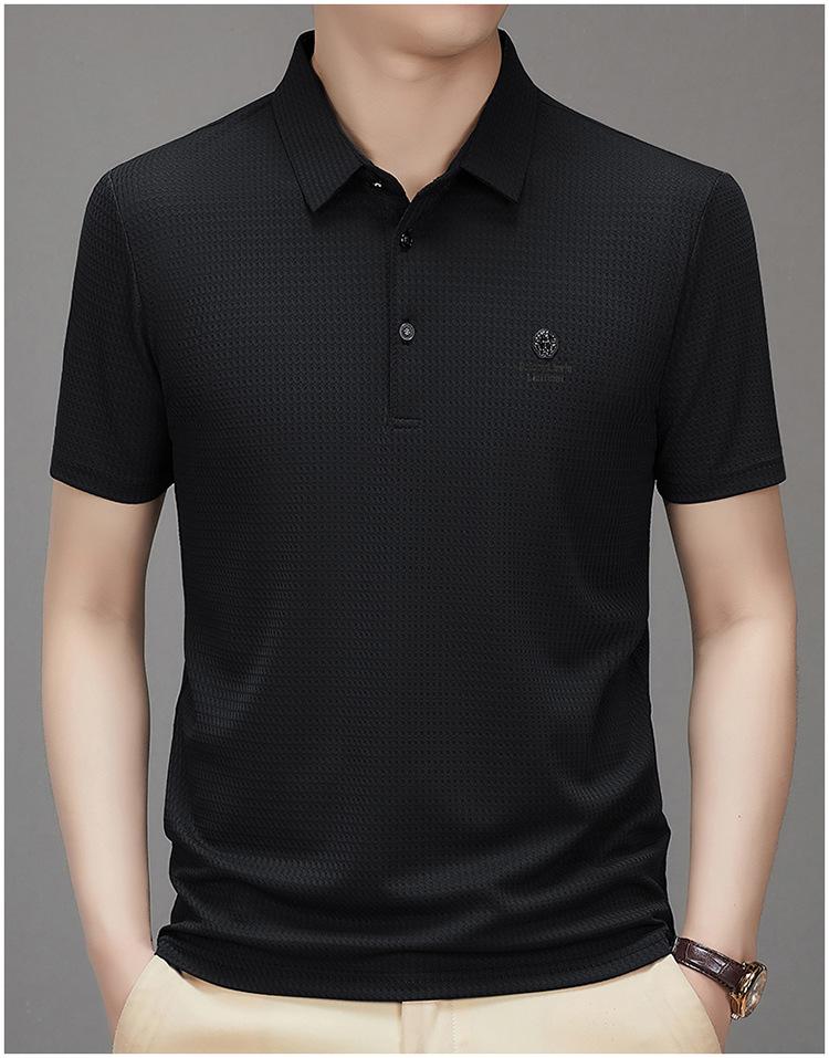 Product Introduction of Men's Polo Shirt, New Collection, Wrinkle-Free Ice Silk Material, Summer Business Collar, High Elastic, Breathable, Premium Ice Feel T-Shirt 19
