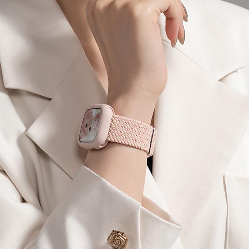 Tali Jam Tangan Sport Braided Nylon Elastic Strap for Apple Watch Ultra/SE 2 Iwatch Series 9 8 7 6 3 5 4 46mm 49 45 41 44 40 42 38mm Scrunchie Band Belt Bracelet Accessories  Smartwatch I8 S10 S8 S9 Pro Max T900 T800 Ultra 8 MAX 9 PRO S20 T500