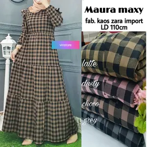 TKG - MAURA MAXY Gamis Wanita Muslimah Kotak Kotak Jumbo by Mumu fashion Solo Dress Remaja Maxi Dewasa
