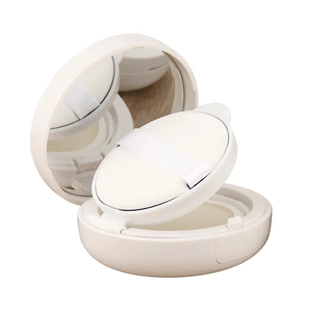 SLYHW-Loose Powder Compact Container Empty Portable Plastic DIY Makeup for Case Foundation Air Cushion Box with Puff Mirror Sp