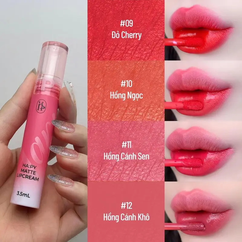 Mua 1 son kem Lỳ Ha-py tặng kèm 1 son thỏi Hapy và 1 cọ tán son 3