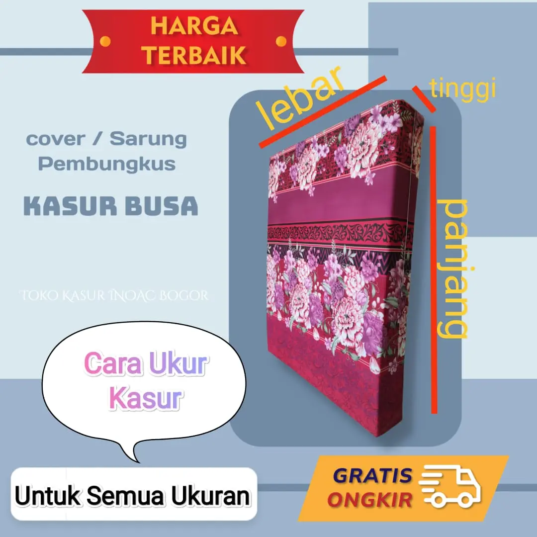 Cover Kasur INOAC ROYAL QUANTUM CENTRAL YUKATA dll uk 180x200cm no1 Bisa Dicuci King Size
