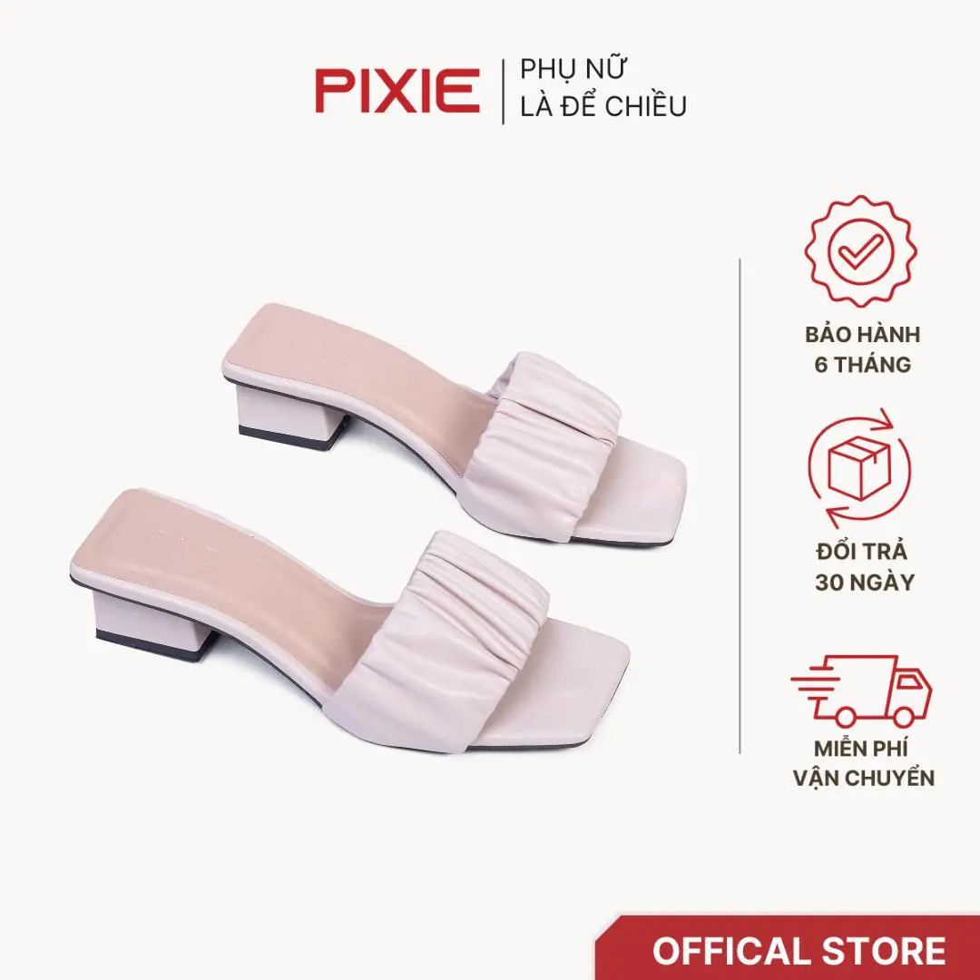 Guốc Cao Gót 3cm Quai Bèo Nhún Pixie X952