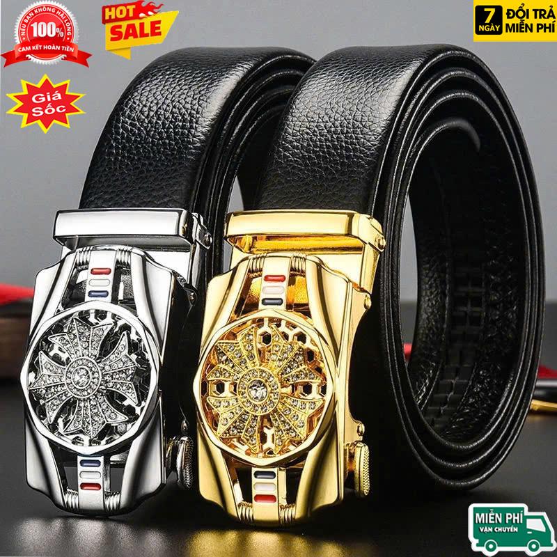 Thắt lưng nam [Giá Sốc] khóa tự động cao cấp, dây nịt nam mặt xoay 360 độ phong cách thể thao năng động