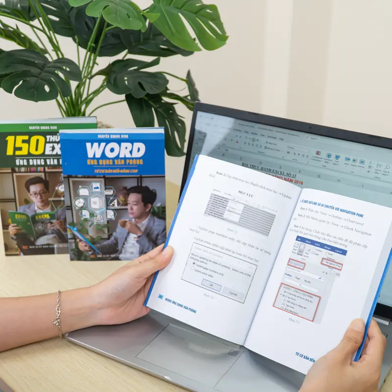 Combo 2 sách Word và sách 150 Tình Huống Excel Ứng Dụng Văn Phòng - Nguyễn Quang Vinh - Tặng Túi Vải + Bảng Hàm Excel 1