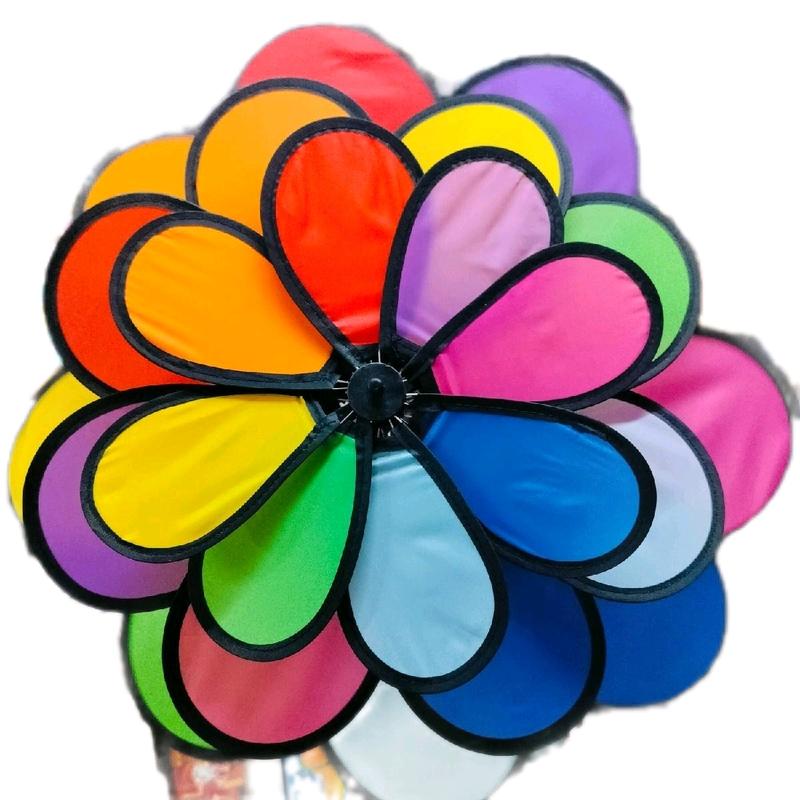 Chong Chóng Vải 8 Cánh Cầu Vòng -3 Tầng - Chống Nước - Đồ Chơi Cho Bé - Toy Sticker