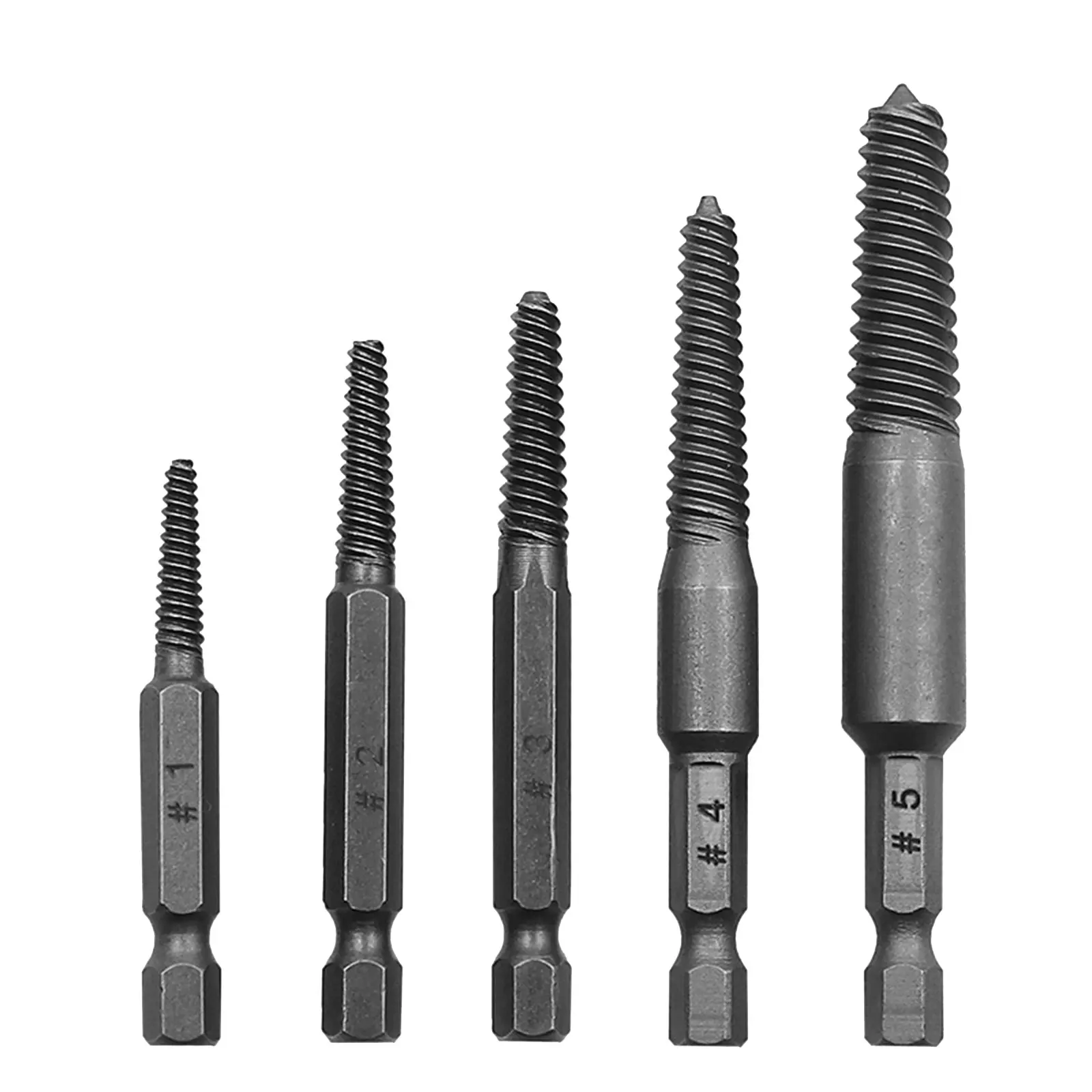 Bộ Dụng Cụ Tháo Tuốc Nơ Vít Bị Hỏng Chuôi Lục Giác, 5 Cái, Bộ Dụng Cụ Tháo Bu Lông Sáo Xoắn Ốc Cầm Tay Để Loại Bỏ Vít Rách