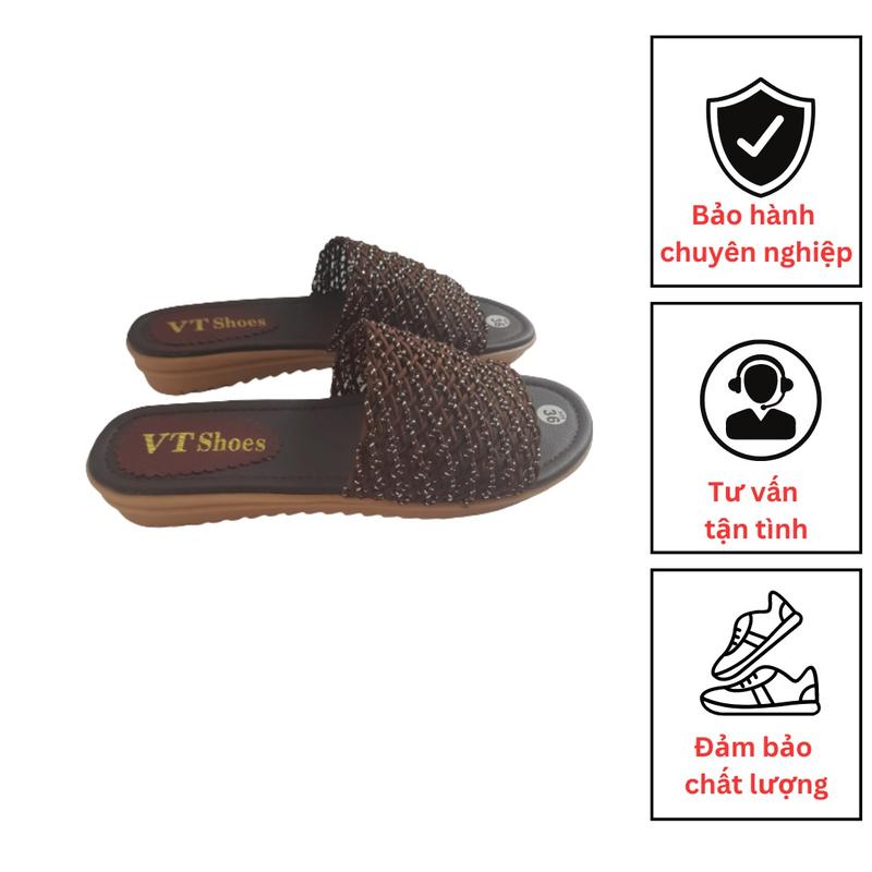 Product Introduction of Dép Nữ Đế Xuồng 3cm. Dép Lưới Nữ Trung niên Mang Êm,Đẹp, Thoáng chân. Dép bản Lưới nữ.  Mã số LB01 3