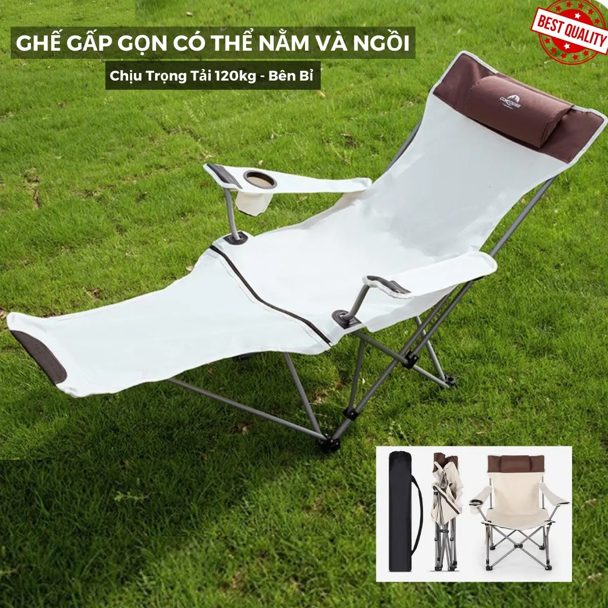 Ghế Xếp Thư Giãn, Ghế Nằm Văn Phòng Nam , Ghế Gấp Gọn Đa Năng Đi Du Lịch, Phượt, Nằm Bệnh Viện, Văn Phòng Tiện Lợi - GCC5