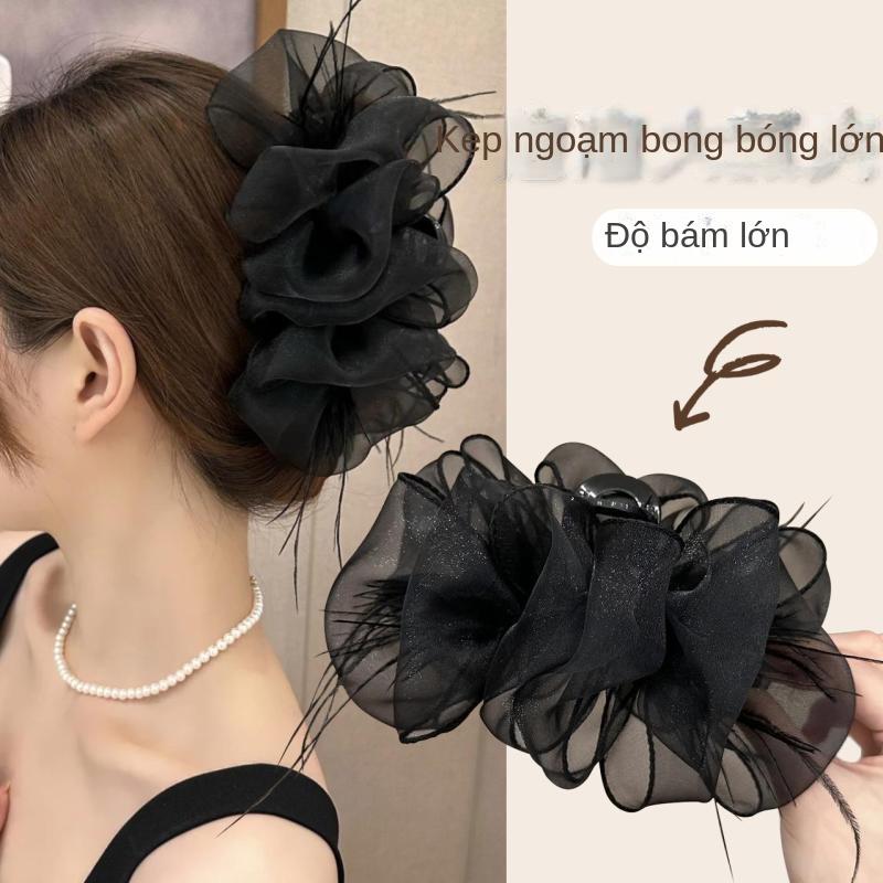 Kẹp Lưới Bong Bóng Đám Mây, Nữ, Cao Cấp, Kẹp Cá Mập Lông Vũ Lớn, cài tóc Kẹp Tóc, Hàng Mới Về 2024 Women 1