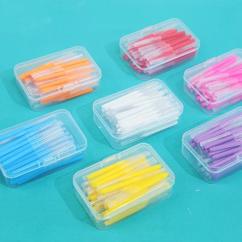 40Pcs 0.6-1.5mm Interdental Brushes Health Care Tooth Push-Pull Escova Removes Food And Plaque Better Teeth Oral Hygiene Tool