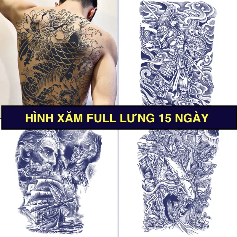 Hình xăm full lưng lưu da 15 ngày 0