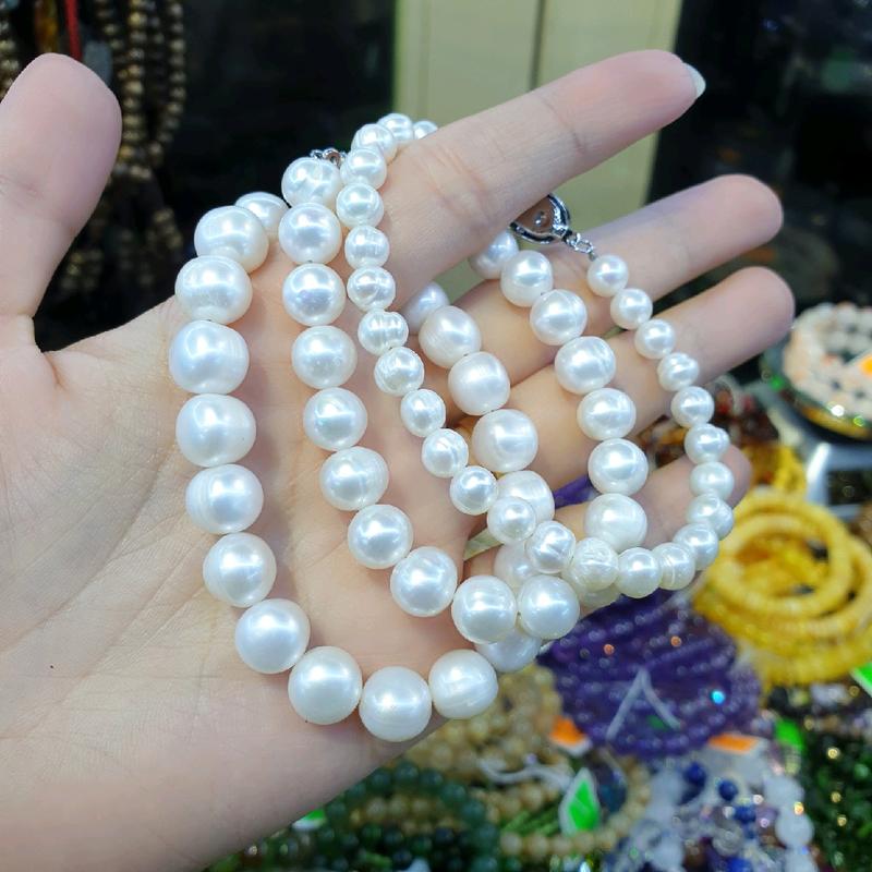   Trai thật có tì vết  Vòng tay Ngọc Trai thật nước ngọt 3 màu hạt 6ly 8ly 10ly hợp tất cả mọi người 